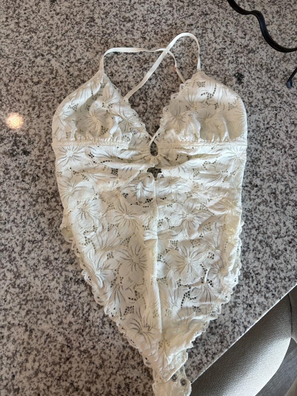 Cream Lace Cami-Style Body Suit